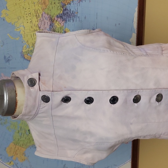 American jeans Sleeveless violet denim vintage dress with Metallic buttons - Picture 11 of 12